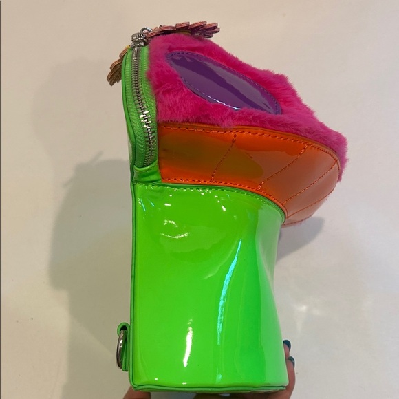 Dolls Kill c Club Exx Colorful Neon Rave Mushroom Backpack bag - Picture 8 of 10